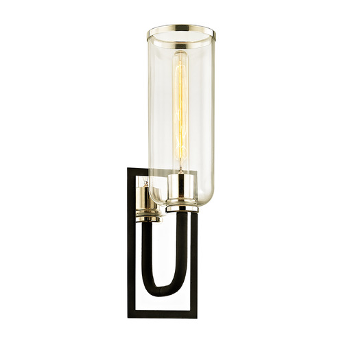 Troy Lighting Troy Lighting Aeon Textured Black & Polish Nickel Sconce B6271-TBK/PN