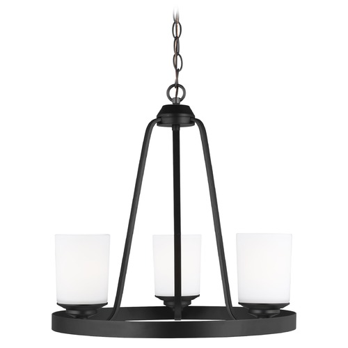 Generation Lighting Kemal Midnight Black Chandelier by Generation Lighting 3130703-112