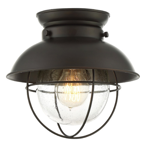 Meridian 9-Inch Wide Caged Flush Mount in Oil Rubbed Bronze by Meridian M60009ORB
