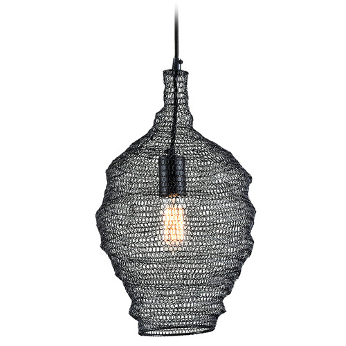 Troy Lighting Troy Lighting Wabi Sabi Black Pendant Light with Bowl / Dome Shade F6775-SBK