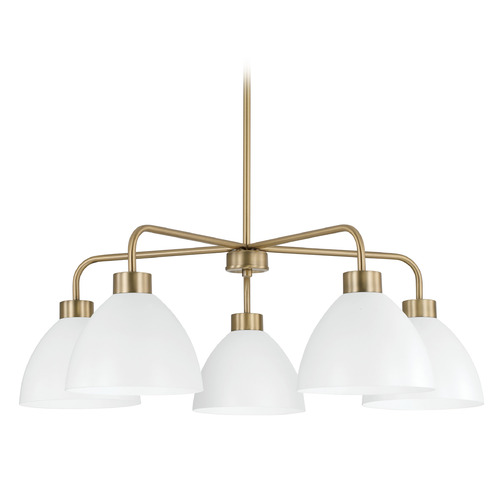HomePlace by Capital Lighting Homeplace By Capital Lighting Ross Aged Brass & White Chandelier 452051AW
