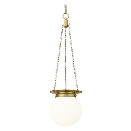 Z-Lite Z-Lite Calhoun Heritage Brass Mini-Pendant Light with Globe Shade 7505P9-HBR
