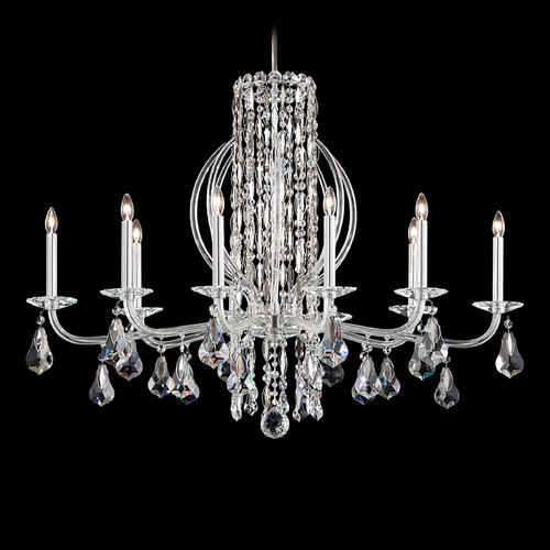 Schonbek Lighting Schonbek Worldwide Lighting Siena Polished Stainless Steel Crystal Chandelier RS8310N-401R
