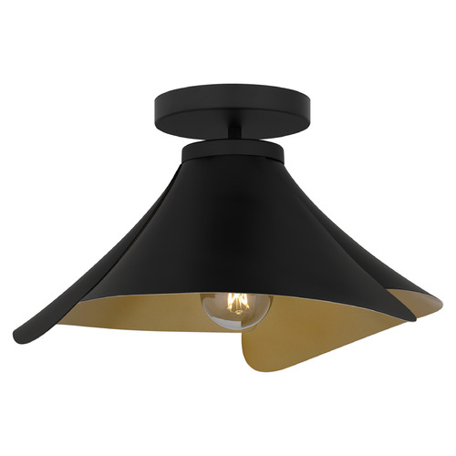 Quoizel Lighting Quoizel Lighting Wisp Matte Black & Gold Semi-Flushmount Light QSF6747MBK