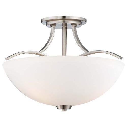Minka Lavery Overland Park Brushed Nickel Semi-Flushmount Light 4962-84