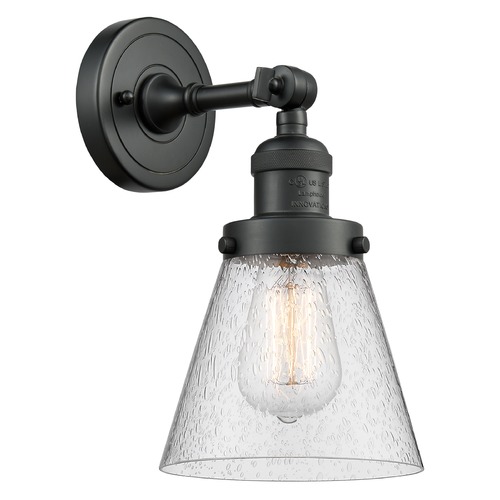 Innovations Lighting Small Cone Matte Black Sconce by Innovations Lighting 203-BK-G64