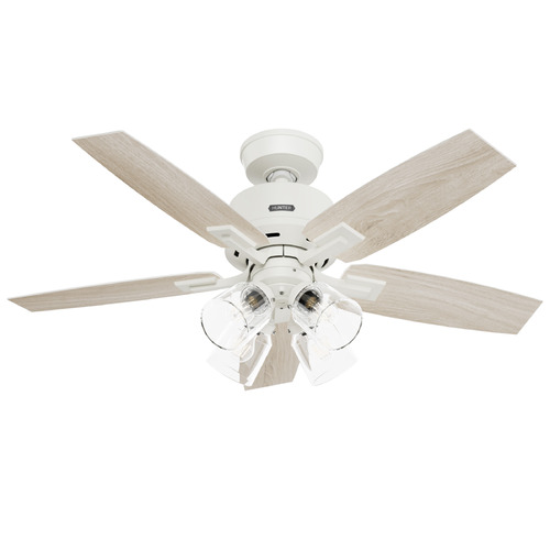 Hunter Fan Company Hunter Fan Company Gatlinburg Matte White LED Ceiling Fan with Light 52426
