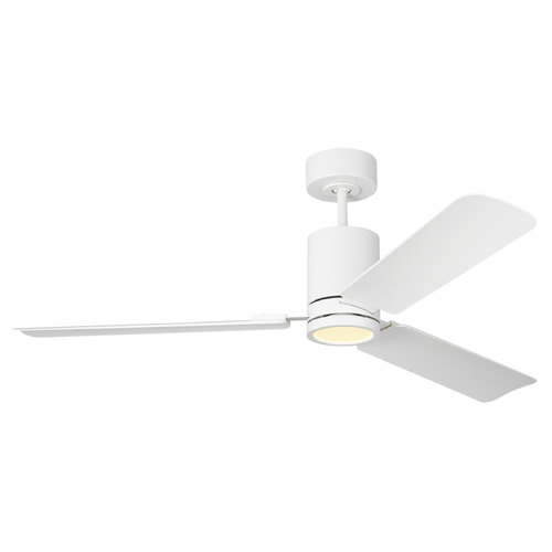 Visual Comfort Fan Collection Cleancut 54-Inch LED Smart Fan in Matte White by VC Fan Collection 3CCSM54RZWD