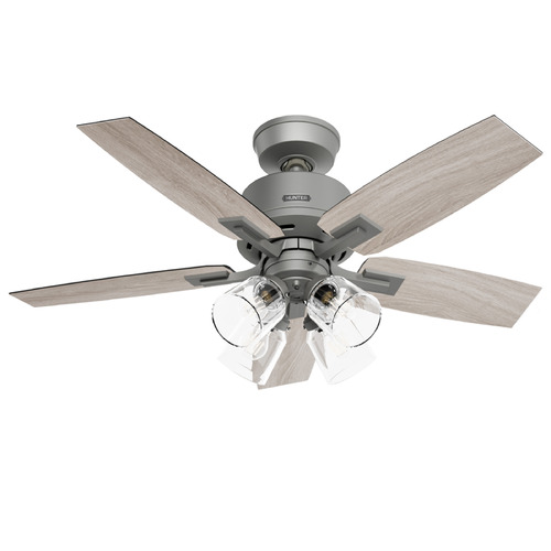 Hunter Fan Company Hunter Fan Company Gatlinburg Matte Silver LED Ceiling Fan with Light 52427