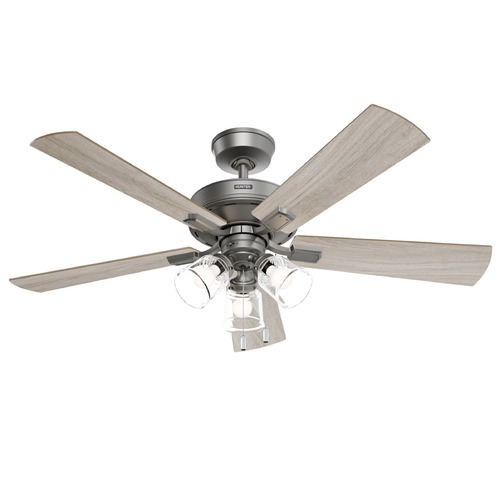 Hunter Fan Company Hunter Fan Company Crestfield Matte Silver LED Ceiling Fan with Light 52534