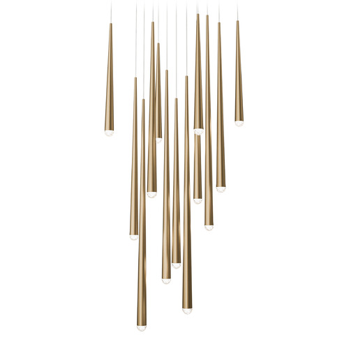 Modern Forms by WAC Lighting Modern Forms Cascade Aged Brass LED Multi-Light Pendant PD-41713S-AB