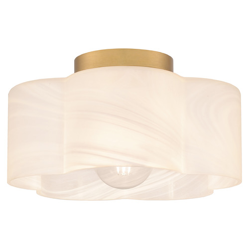 Quoizel Lighting Quoizel Lighting Lilly Brushed Weathered Brass Semi-Flushmount Light QSF6760BWS