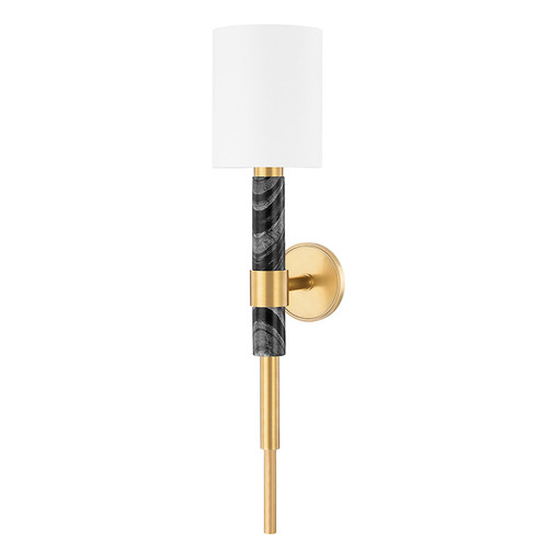 Corbett Lighting Corbett Lighting Solstice Vintage Brass & Black Marble LED Sconce 396-01-VB/BM