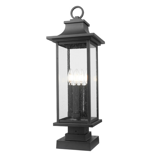 Z-Lite Z-Lite Tiberius Black Pier Mount Light 5017PHBS-SQPM-BK