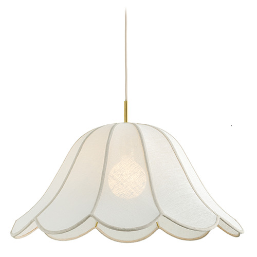 Mitzi by Hudson Valley Mitzi By Hudson Valley Dara Aged Brass Pendant Light with Scalloped Shade H1059701L-AGB