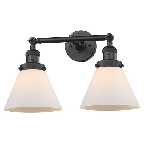 Innovations Lighting Large Cone Matte Black Bathroom Light by Innovations Lighting 208-BK-G41
