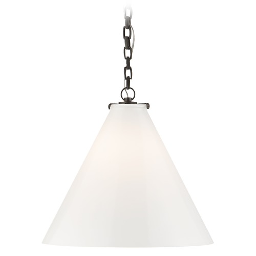 Visual Comfort Signature Collection Thomas OBrien Katie Conical Pendant in Bronze by Visual Comfort Signature TOB5226BZG6WG