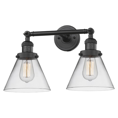 Innovations Lighting Large Cone Matte Black Bathroom Light by Innovations Lighting 208-BK-G42