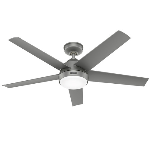 Hunter Fan Company Hunter Fan Company Skyflow Matte Silver LED Ceiling Fan with Light 52612