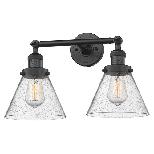 Innovations Lighting Large Cone Matte Black Bathroom Light by Innovations Lighting 208-BK-G44