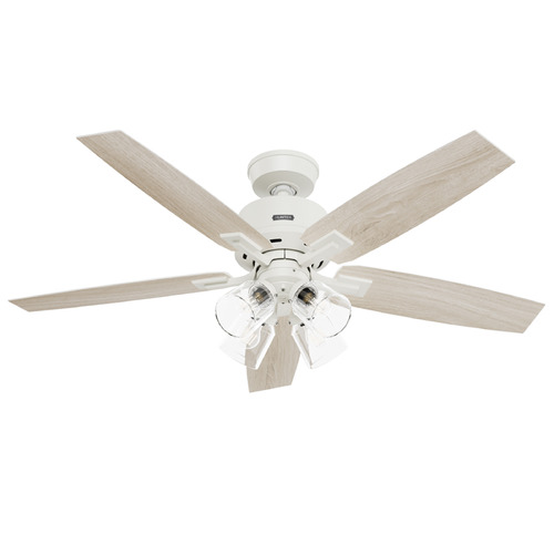 Hunter Fan Company Hunter Fan Company Gatlinburg Matte White LED Ceiling Fan with Light 52430