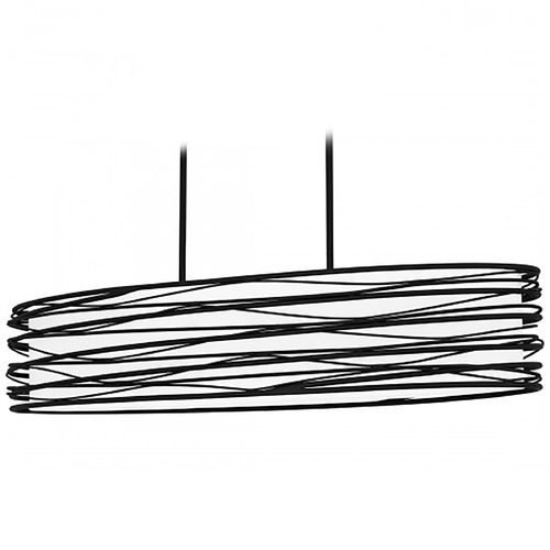 Quoizel Lighting Quoizel Lighting Spiral Mystic Black Island Light with Oval Shade SPL542K