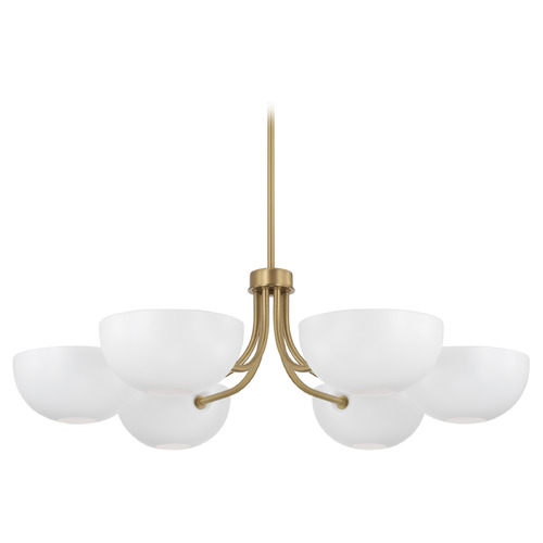 Capital Lighting Capital Lighting Reece Aged Brass and White Chandelier 451461AW