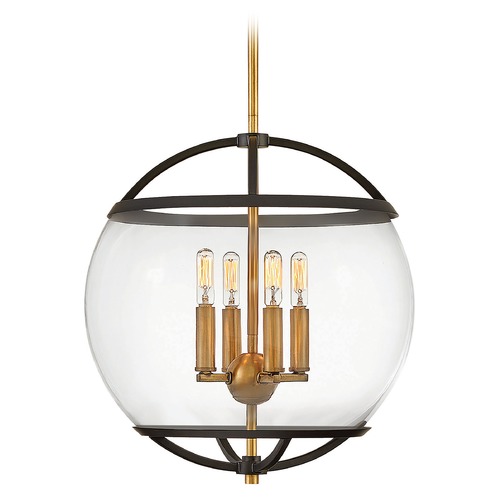 Hinkley Calvin 15-Inch Black & Heritage Brass Pendant by Hinkley Lighting 3934BK