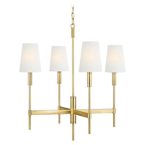 Visual Comfort Studio Collection Thomas OBrien 26-Inch Beckham Classic Burnished Brass Chandelier by Visual Comfort Studio TC1034BBS