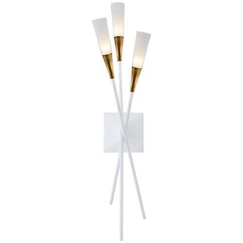 Visual Comfort Signature Collection Chapman & Myers Stellar Triple Sconce in White by Visual Comfort Signature CHD2602WHT