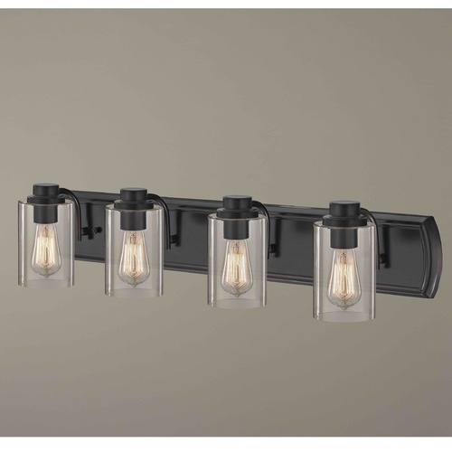 Design Classics Lighting Transitional 4-Light Bath Wall Light in Bronze 1204-36 GL1040C