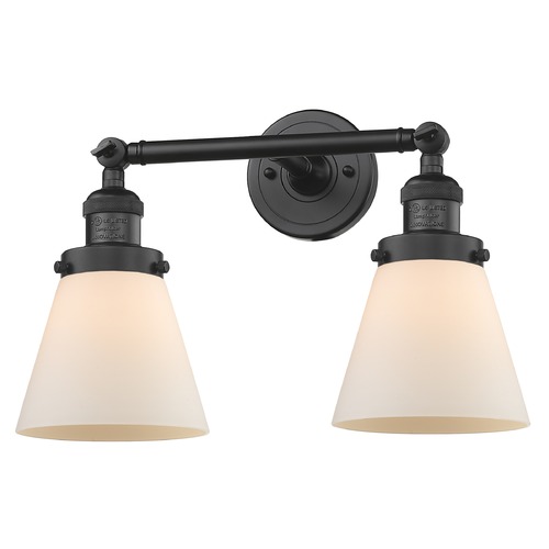 Innovations Lighting Small Cone Matte Black Bathroom Light by Innovations Lighting 208-BK-G61