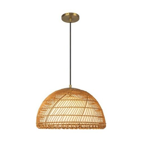 Alora Lighting Bondi 16-Inch Rattan Pendant in Brushed Gold by Alora Lighting PD631416BGOP