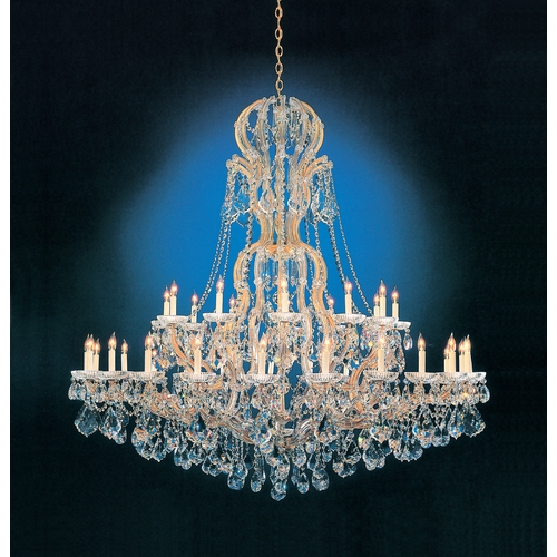 Crystorama Lighting Crystal Chandelier in Gold Finish 4460-GD-CL-SAQ
