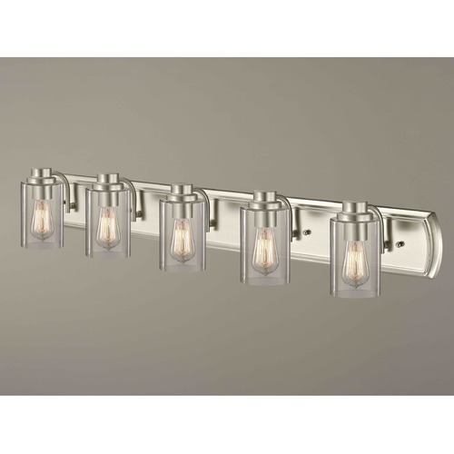 Design Classics Lighting Transitional 5-Light Bathroom Light in Satin Nickel 1205-09 GL1040C