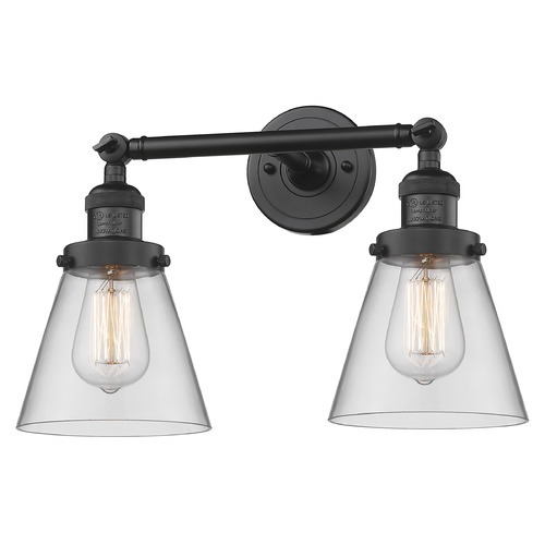 Innovations Lighting Small Cone Matte Black Bathroom Light by Innovations Lighting 208-BK-G62