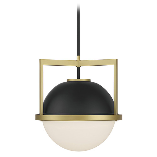 Savoy House Carlysle Pendant in Matte Black & Warm Brass by Savoy House 7-4600-1-143