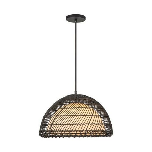 Alora Lighting Bondi 16-Inch Rattan Pendant in Matte Black by Alora Lighting PD631416MBOP
