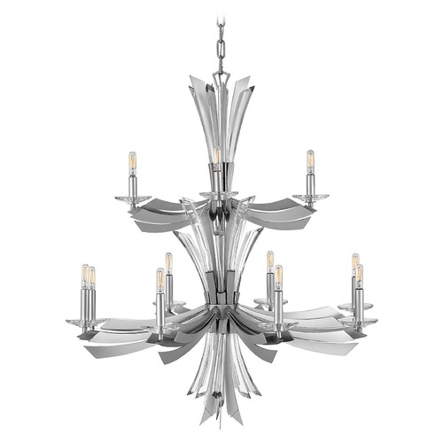 Fredrick Ramond Vida 37.25-Inch Chandelier in Glacial Finish with Crystal by Fredrick Ramond FR40909GG