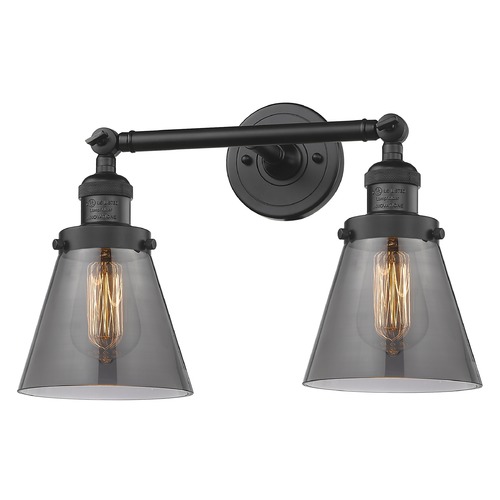 Innovations Lighting Small Cone Matte Black Bathroom Light by Innovations Lighting 208-BK-G63
