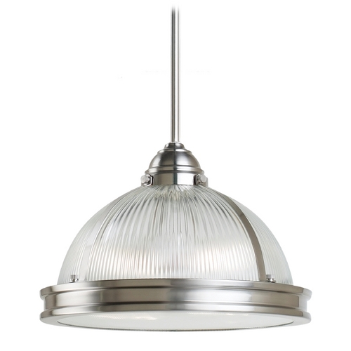 Generation Lighting Pratt Street Prismatic Pendant in Brushed Nickel by Generation Lighting 65061-962