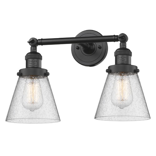 Innovations Lighting Small Cone Matte Black Bathroom Light by Innovations Lighting 208-BK-G64