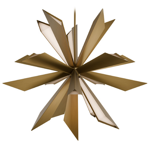 Modern Forms by WAC Lighting Modern Forms Siren Aged Brass LED Pendant Light with Triangle Shade PD-34540-AB