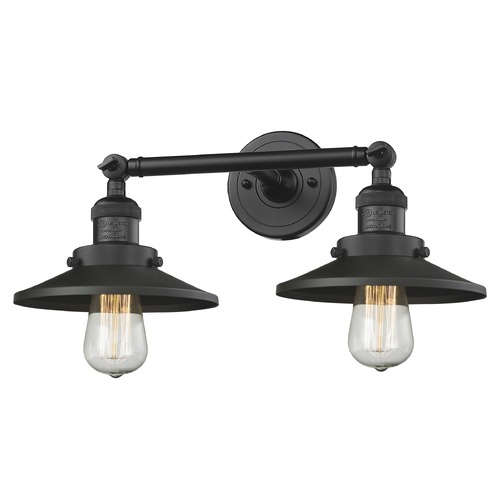 Innovations Lighting Railroad Matte Black Bathroom Light by Innovations Lighting 208-BK-M6