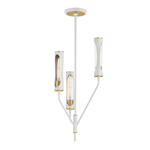 Maxim Lighting Regent 3-Light Pendant in Gray & Natural Aged Brass by Maxim Lighting 16173CLLFGNAB