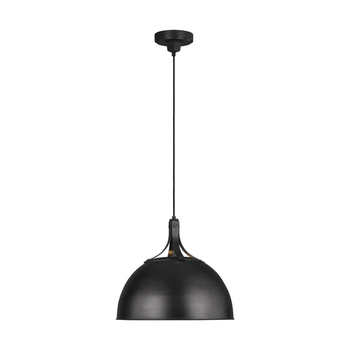 Visual Comfort Studio Collection Thomas O'Brien Logan 20.25-Inch Aged Iron Pendant by Visual Comfort Studio TP1071AI