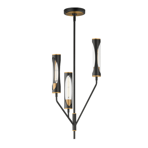 Maxim Lighting Regent 3-Light Pendant in Black & Antique Brass by Maxim Lighting 16173CLBKAB