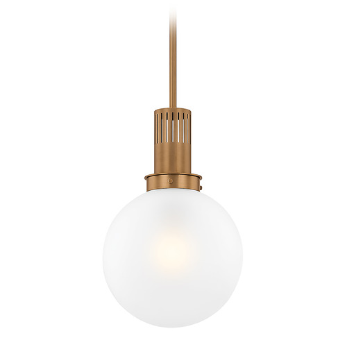 Troy Lighting Troy Lighting Tobias Patina Brass LED Pendant Light with Globe Shade F4612-PBR
