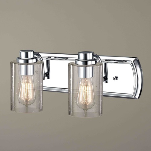 Design Classics Lighting Transitional Seeded Glass Bathroom Light Chrome 2 Lt 1202-26 GL1041C