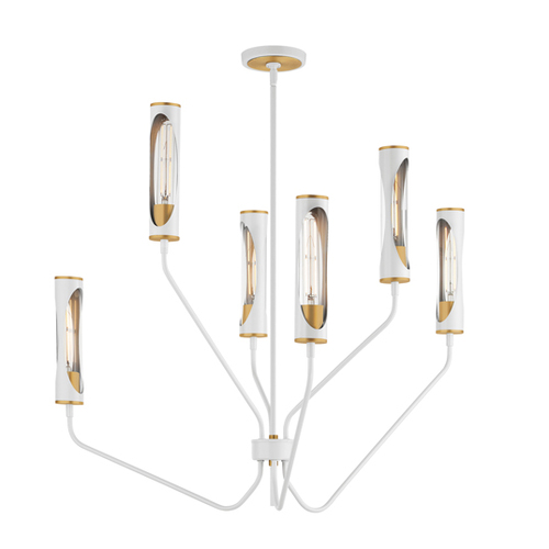 Maxim Lighting Regent 6-Light Pendant in Gray & Natural Aged Brass by Maxim Lighting 16176CLLFGNAB